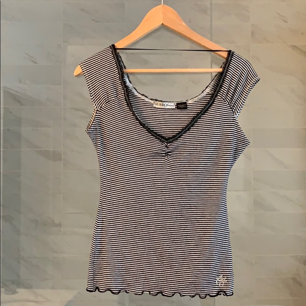 Guess | pretty navy/white striped top